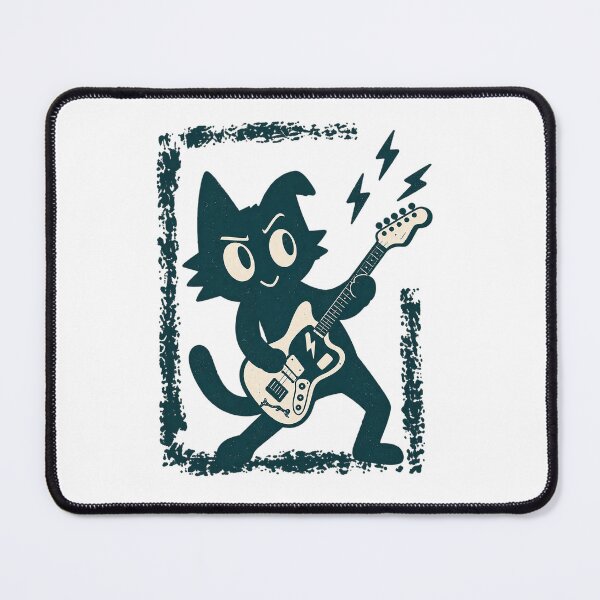 Item preview, Cool Rock Star Cat Playing Electric Guitar Vintage Retro designed and sold by YAWO-PAE.