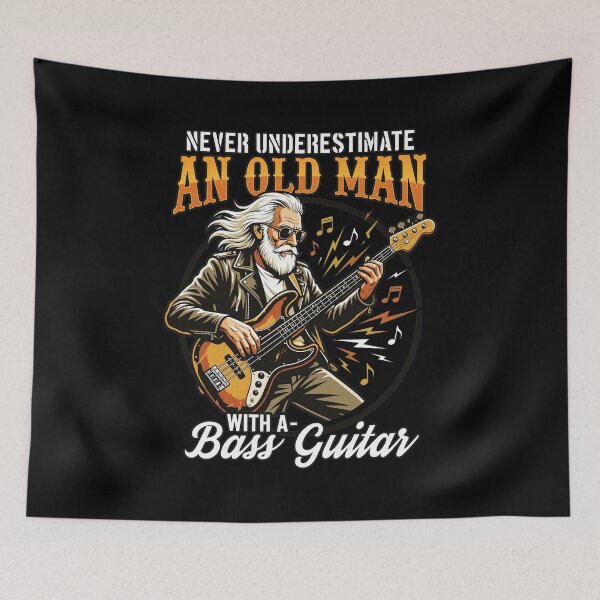 Item preview, Never Underestimate An Old Man With A Bass Guitar designed and sold by LAWRENCEROUGH.