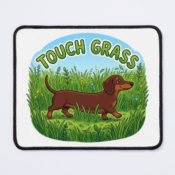 Item preview, Touch Grass Dachshund - Funny Internet Culture designed and sold by FrozenFits.
