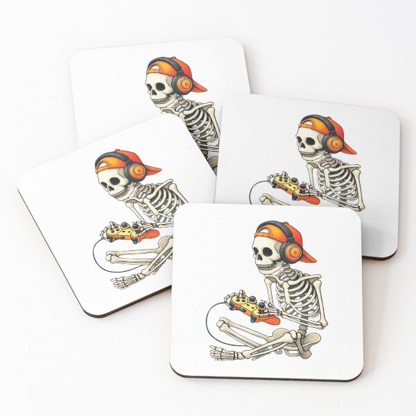 Item preview, Halloween Skeleton Gamer Video Gaming Boys Men Kids Tees  designed and sold by Daisy Grimes.