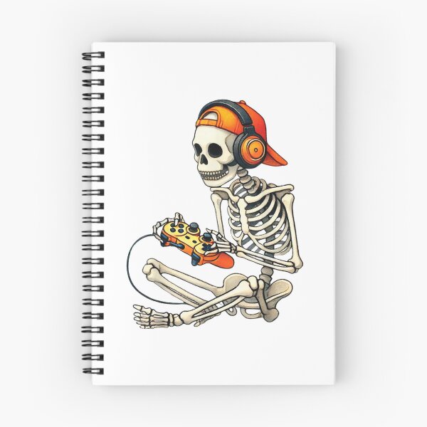 Item preview, Halloween Skeleton Gamer Video Gaming Boys Men Kids Tees  designed and sold by Daisy Grimes.