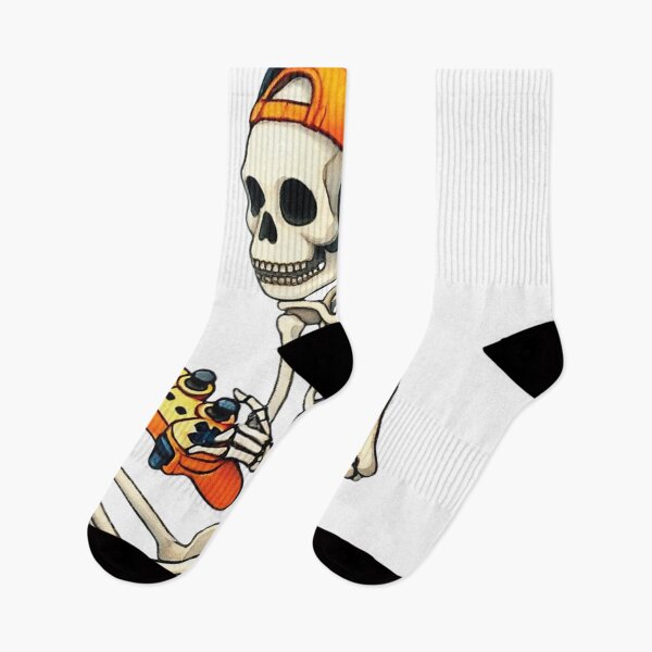 Item preview, Halloween Skeleton Gamer Video Gaming Boys Men Kids Tees  designed and sold by Daisy Grimes.