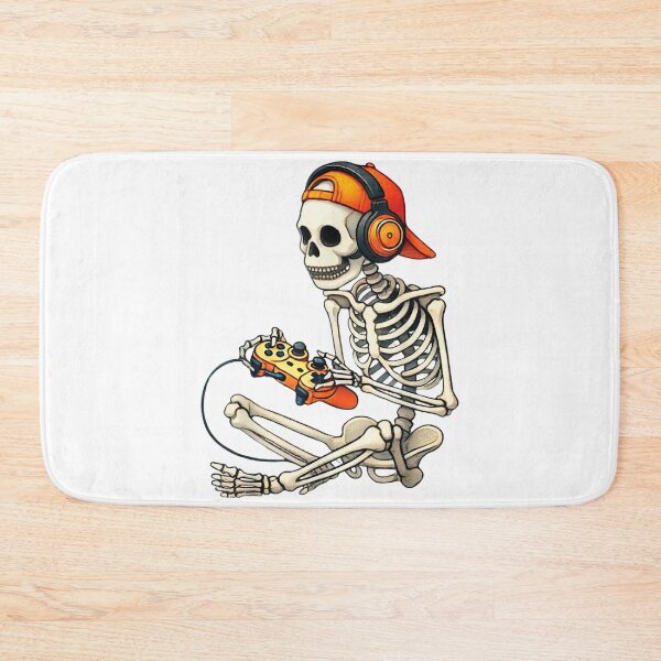 Item preview, Halloween Skeleton Gamer Video Gaming Boys Men Kids Tees  designed and sold by Daisy Grimes.