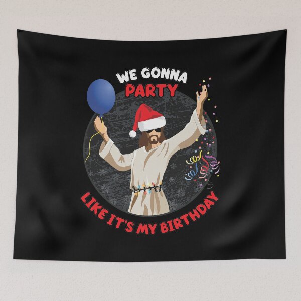 Item preview, We Gonna Party Like It's My Birthday Jesus Santa Hat designed and sold by LAWRENCEROUGH.