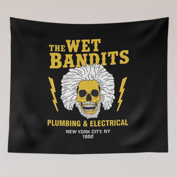Item preview, The Wet Bandits Plumbing Electrical Skull Lightning Retro designed and sold by LAWRENCEROUGH.
