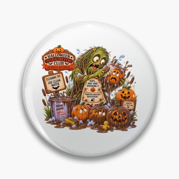 Item preview, ⚡HALLOWEEN OVERACHIEVERS CLUB -  Swampie's Pumpkin Washing Department designed and sold by WheelieGdArt.