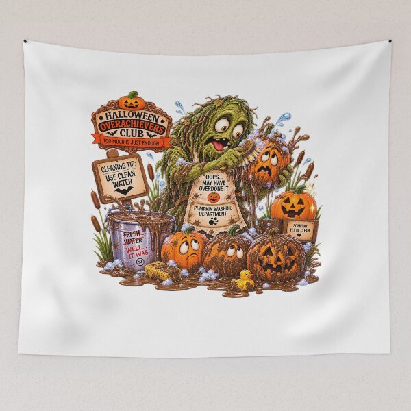 Item preview, ⚡HALLOWEEN OVERACHIEVERS CLUB -  Swampie's Pumpkin Washing Department designed and sold by WheelieGdArt.