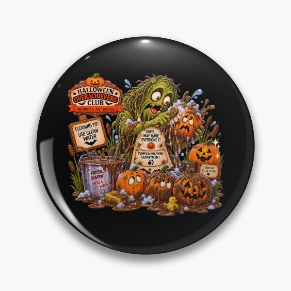 Item preview, ⚡HALLOWEEN OVERACHIEVERS CLUB -  Swampie's Pumpkin Washing Department - dark version designed and sold by WheelieGdArt.