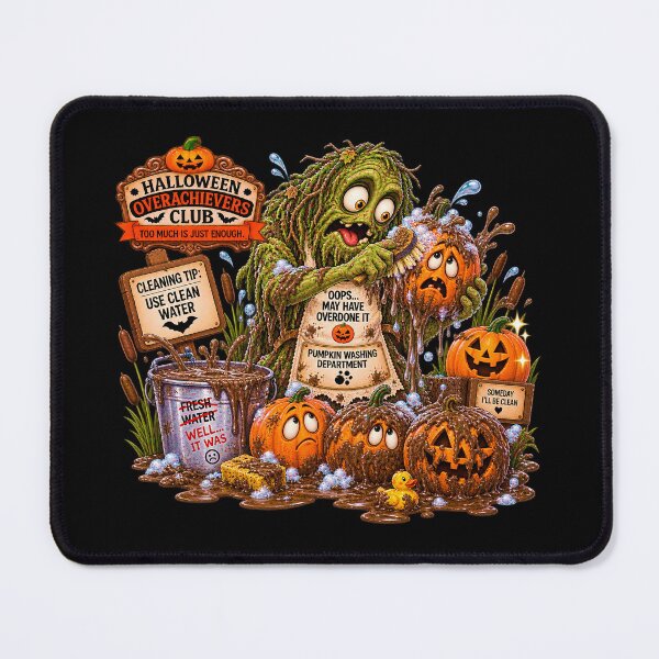 Item preview, ⚡HALLOWEEN OVERACHIEVERS CLUB - Swampie's Pumpkin Washing Department - dark version designed and sold by WheelieGdArt.