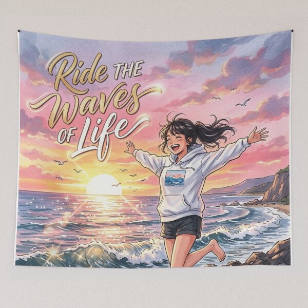 Item preview, Ride the Waves of Life Quote Beach designed and sold by JonelleTshirts.