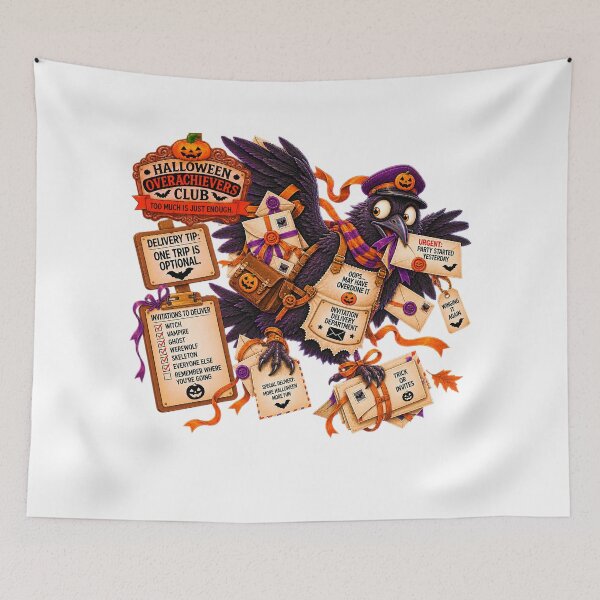 Item preview, ⚡HALLOWEEN OVERACHIEVERS CLUB - Raven's Invitation Delivery Department designed and sold by WheelieGdArt.