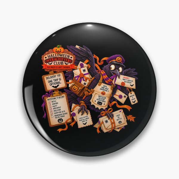 Item preview, ⚡HALLOWEEN OVERACHIEVERS CLUB - Raven's Invitation Delivery Department - dark version designed and sold by WheelieGdArt.