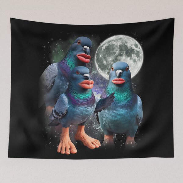 Item preview, Funny Three Cantina Pigeon Howling at the Moon Brainrot Meme designed and sold by LizzyKeiko.