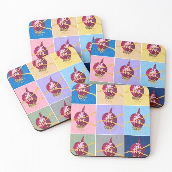 Item preview, Kintsugi Red Onion – Colourful Kitchen & Vegetable Art designed and sold by newsuept25.art.