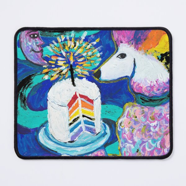 Item preview, Rainbow Poodle with Cake and Moon Art designed and sold by LAWRENCEROUGH.