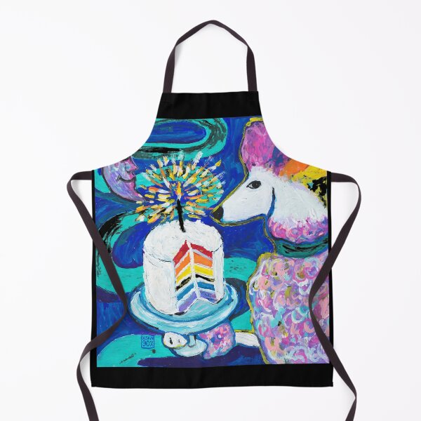 Item preview, Rainbow Poodle with Cake and Moon Art designed and sold by LAWRENCEROUGH.