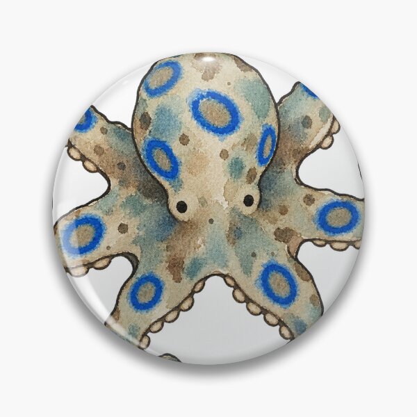 Item preview, Blue Ringed Octopus Watercolor Ocean Animal Art designed and sold by Jessie's Palette.