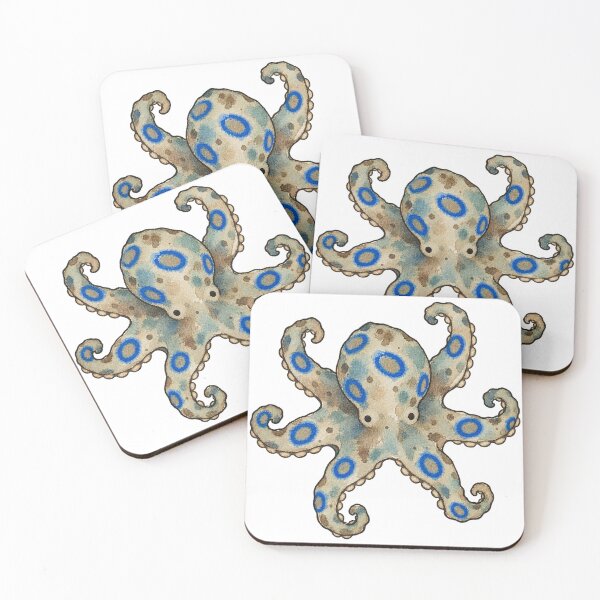 Item preview, Blue Ringed Octopus Watercolor Ocean Animal Art designed and sold by Jessie's Palette.