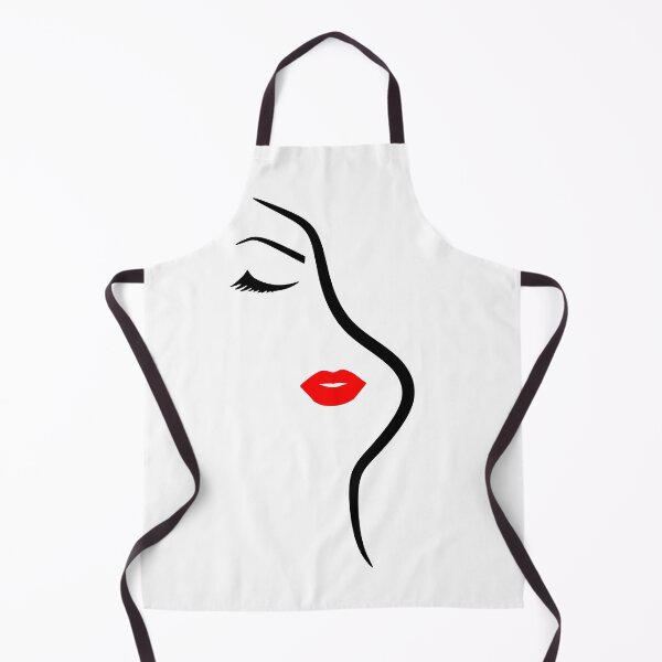 Item preview, Pretty Girl Face Minimalist Art White Black Red Shapes Mania designed and sold by Shapes-Mania.