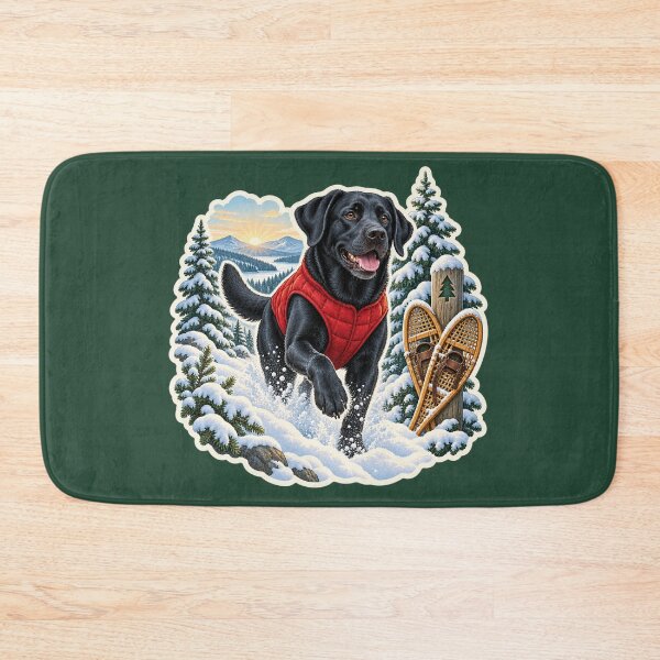 Item preview, Black Lab Snowshoe Trail Adventure Sticker designed and sold by WaynesCave.