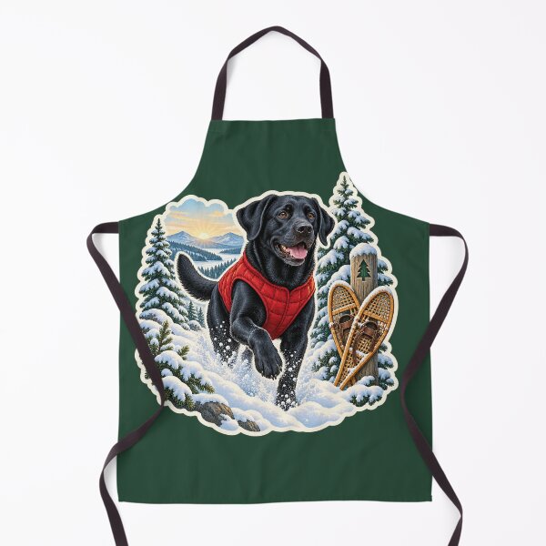 Item preview, Black Lab Snowshoe Trail Adventure Sticker designed and sold by WaynesCave.