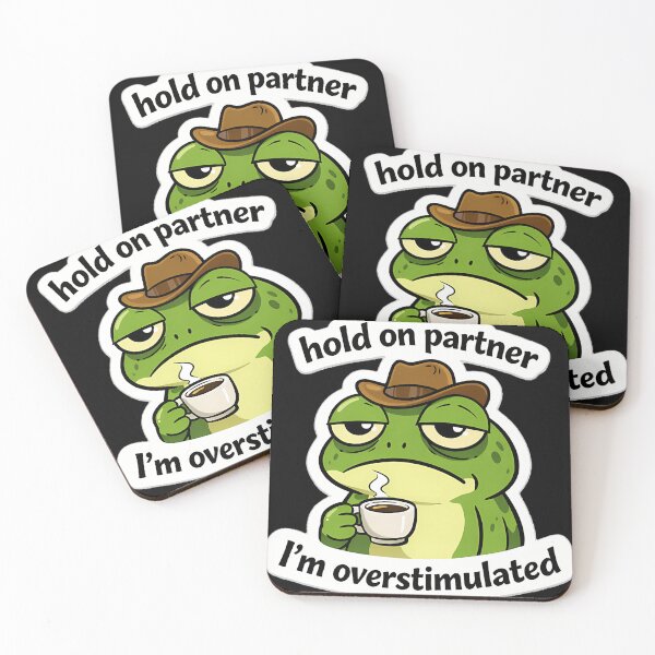 Item preview, Hold On Partner I'M Overstimulated Frog Meme designed and sold by Rahhal.