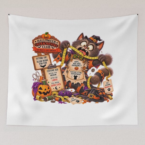 Item preview, ⚡HALLOWEEN OVERACHIEVERS CLUB - Werecat's Costume Fitting Department Chaos designed and sold by WheelieGdArt.