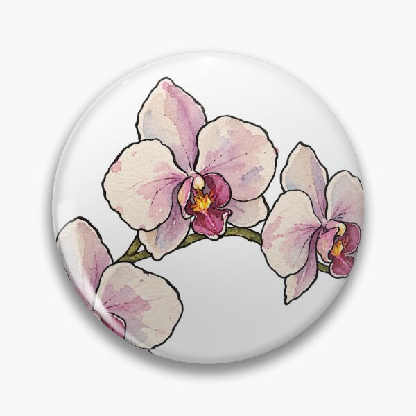 Item preview, Watercolor Pink Orchid Flower Stem in Bloom designed and sold by Jessie's Palette.
