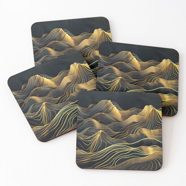 Item preview, Fantasy Golden And Black Midnight Mountains Abstract Designs designed and sold by DEC02.