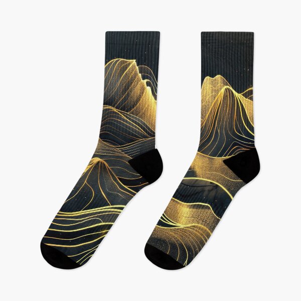 Item preview, Fantasy Golden And Black Midnight Mountains Abstract Designs designed and sold by DEC02.