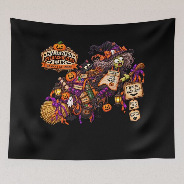 Item preview, ⚡HALLOWEEN OVERACHIEVERS CLUB - Willa Witch's Transportation Commitee - dark version designed and sold by WheelieGdArt.