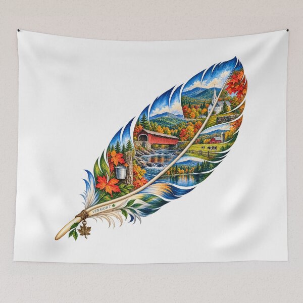 Item preview, Vermont Green Mountain Feather designed and sold by Whimspired By Paxx.