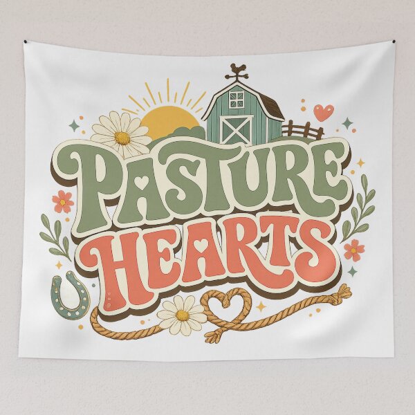 Item preview, Pasture Hearts Rustic Country Farmhouse Barn Floral Western Art Design designed and sold by inkoutninja.
