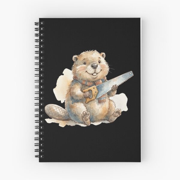 Item preview, Cute Watercolor Beaver Carpenter With Saw designed and sold by bvdesignart.