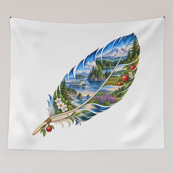 Item preview, Washington Evergreen Feather designed and sold by Whimspired By Paxx.