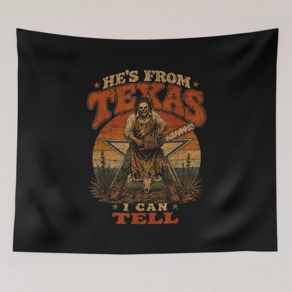 Item preview, Hes from Texas I Can Tell Chainsaw Horror Halloween Costume  designed and sold by River Silva.