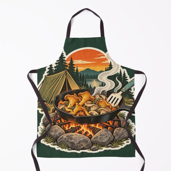 Item preview, Retro Chanterelle Campfire Cooking Sticker designed and sold by WaynesCave.