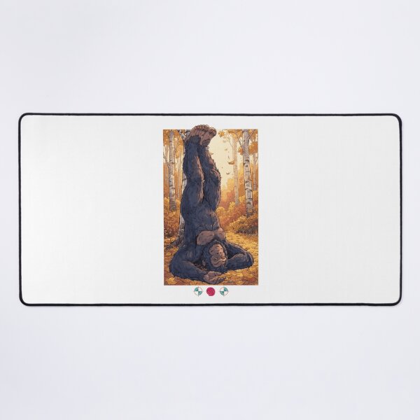 Item preview, Chilling Sasquatch Yoga Pose: Upside-Down Bigfoot in Peaceful Autumn Forest designed and sold by Whimsy Trail Co.