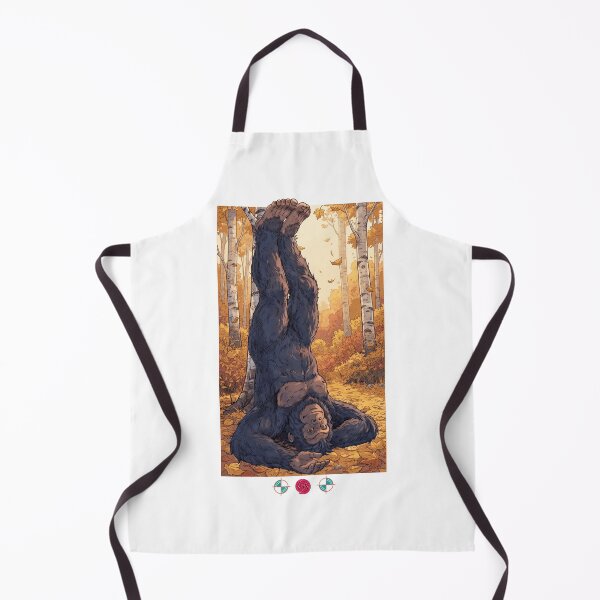 Item preview, Chilling Sasquatch Yoga Pose: Upside-Down Bigfoot in Peaceful Autumn Forest designed and sold by Whimsy Trail Co.