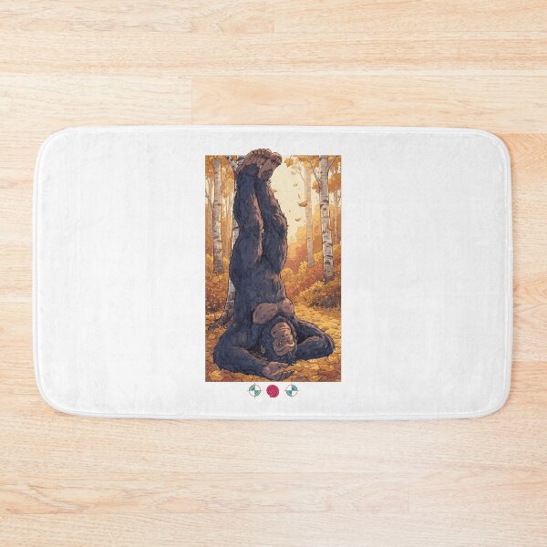 Item preview, Chilling Sasquatch Yoga Pose: Upside-Down Bigfoot in Peaceful Autumn Forest designed and sold by Whimsy Trail Co.