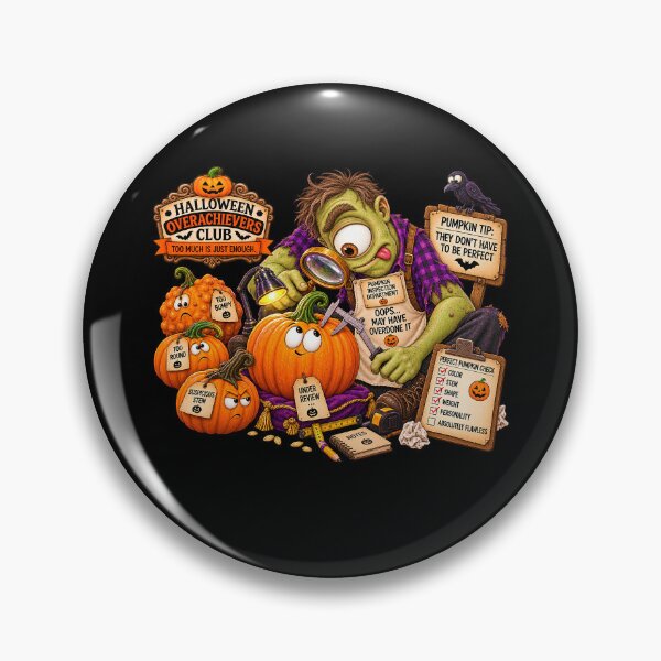 Item preview, ⚡HALLOWEEN OVERACHIEVERS CLUB - Cyd Cyclops Pumpkin Inspection Department - dark version designed and sold by WheelieGdArt.