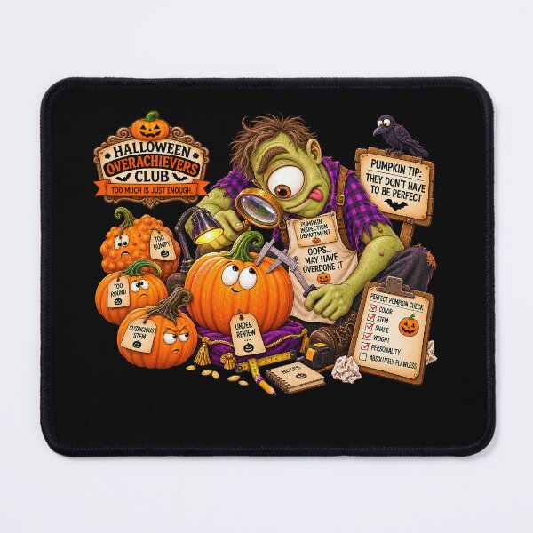 Item preview, ⚡HALLOWEEN OVERACHIEVERS CLUB - Cyd Cyclops Pumpkin Inspection Department - dark version designed and sold by WheelieGdArt.