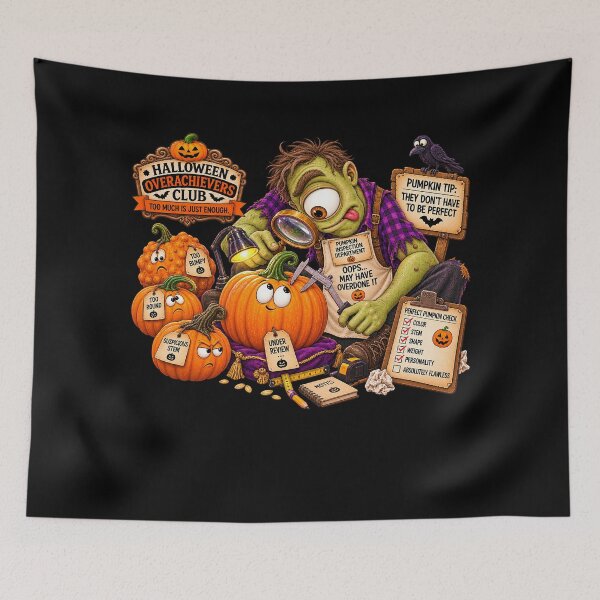 Item preview, ⚡HALLOWEEN OVERACHIEVERS CLUB - Cyd Cyclops Pumpkin Inspection Department - dark version designed and sold by WheelieGdArt.