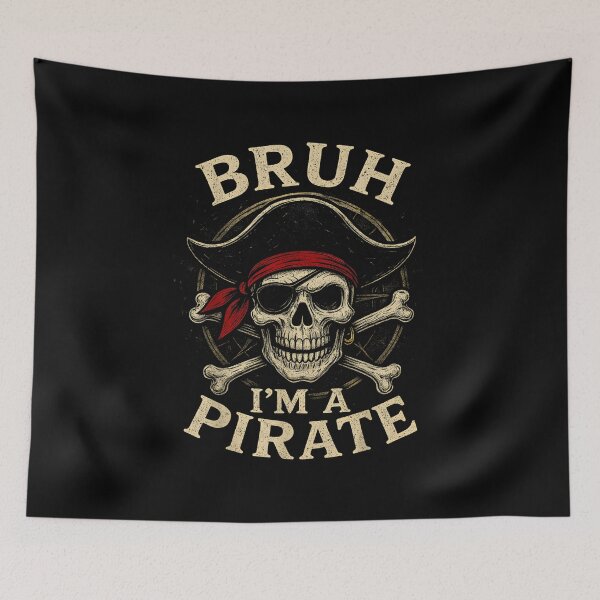 Item preview, Bruh I'm a Pirate Lazy Pirate Skull Costume Halloween designed and sold by River Silva.