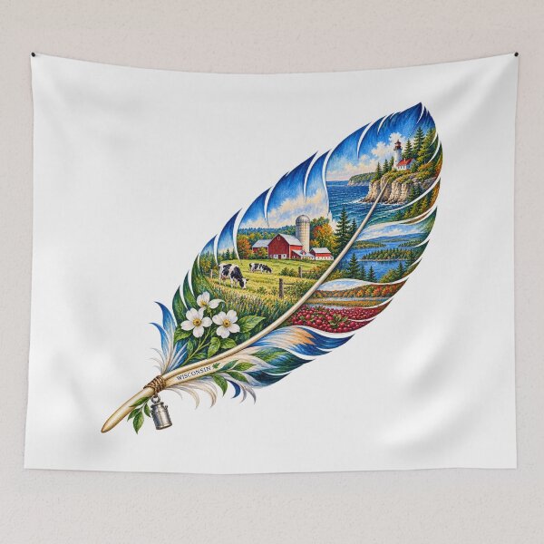 Item preview, Wisconsin Northwoods Feather designed and sold by Whimspired By Paxx.