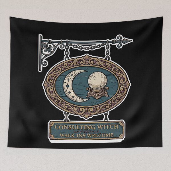 Item preview, Consulting Witch, Walk-Ins Welcome — Shop Sign designed and sold by TheCalmEdit.