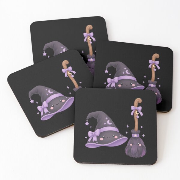 Item preview, Kawaii Pastel Witch Hat & Broom – Cute Halloween Witch Design designed and sold by Artxotic Studio.