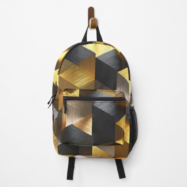 Item preview, Geometric Cubes Golden, Black, And Silvery Hues Pattern designed and sold by DEC02.