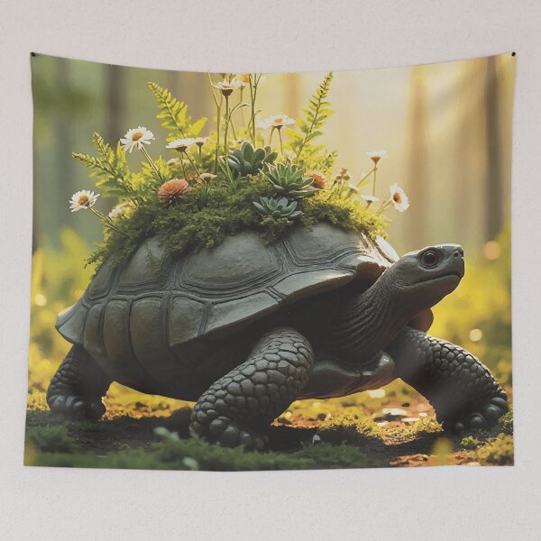 Item preview, Cottagecore Turtle Flora Art designed and sold by ZahraaStudio.