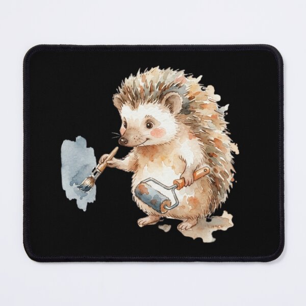 Item preview, Cute Hedgehog Painter Watercolor Art designed and sold by bvdesignart.